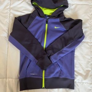 Nike little girls purple zip up- size medium